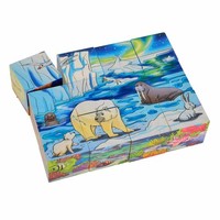 Eichhorn BilderwüRfel Puzzle LegewüRfel WüRfelpuzzle 6 Tiermotive Vorlagen Holz
