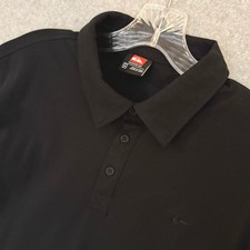 NEW Quiksilver Atwood Golf Polo Shirt Mens Medium Black Cotton Short Sleeve Logo