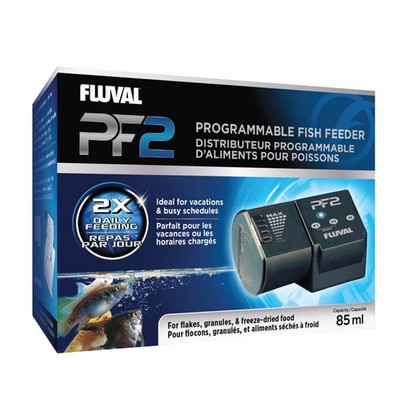 Fluval PF2 Programmable Auto Fish Feeder 85ml Marine Aquarium Holiday Vacation