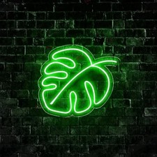 Monstera LED Neon Sign - Neon Green - Neon Sign for Plants - Neon Green
