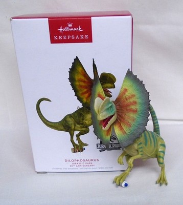 Hallmark Ornament Jurassic Park 30th Ann Dilophosaurus 2023 Dinosaur Barbasol K2