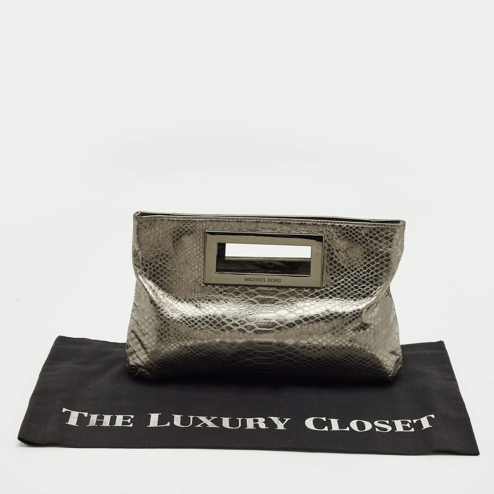 Michael Kors Berkley Metallic Python Embossed Lea… - image 9