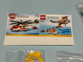 Lego Creator 3 in 1 Orange Helicopter set 7345 - 100% Complete - No inst/box
