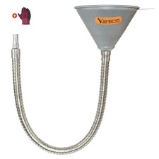 24.4" Steel Bendable Spout Funnel with Filter for All Automotive Oils, Metal ...
