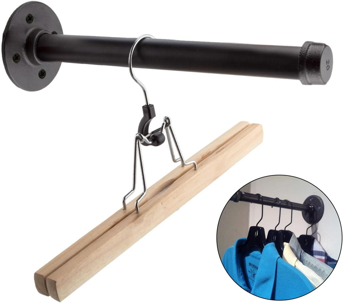 4PCS Industrial Pipe Shelf Brackets 8 Inch Black Iron Rustic Pipe Brackets For