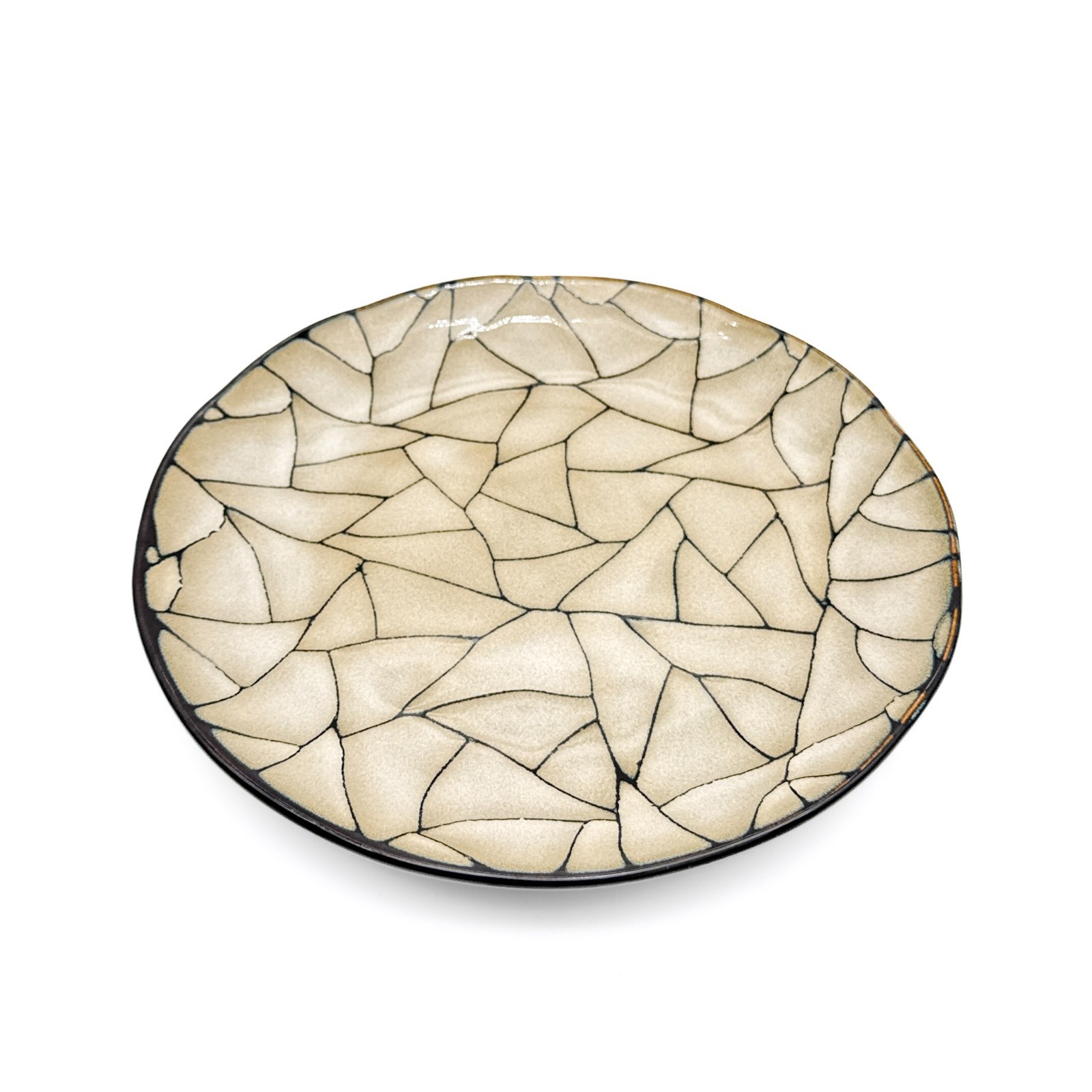 Gibson Elite Zambezi 8 3/4" Salad Plates Set of 4 Crackle Mosaic, Stoneware