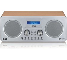 Logik L75DAB20 Portable DAB+/FM Bluetooth Radio - Silver & Wood