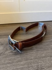 Vintage 90s FOSSIL Womens Brown Leather Western Belt Silver Buckle Concho L