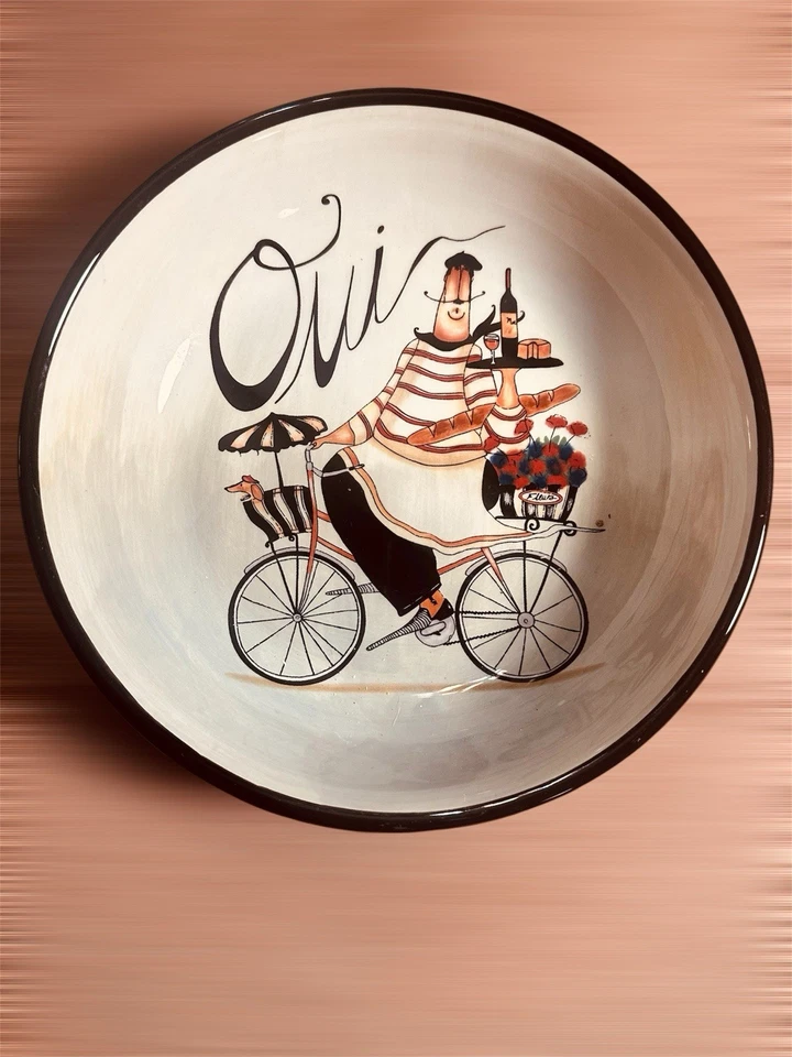 Paris Chefs Pasta Bowl & Servers - Pintado a mano/Vajilla/Utensilios de cocina/Juego de servidor Foto 4 de 4