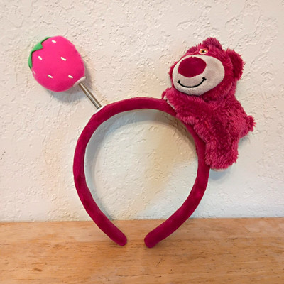 Plush Padded Bear Theme Strawberry Headband Solid Pink/Green Women s Hair