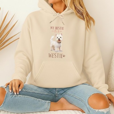 My Bestie Is A Westie Damen Hoodie West Highland Terrier Hund Geschenk für Sie