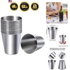 12 Pieces Stainless Steel Shot Cups Stainless Steel Shot Glass Drinking Tumbl...