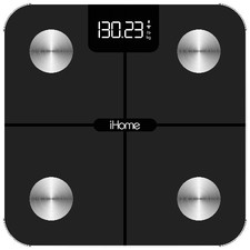 iHome Smart Wi-Fi Digital Battery Powered Bathroom Scale, Body Weight BMI