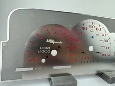 US Speedo Red Font Stainless Steel Gauge Face for 95'-98' GM/Chevy Truck & SUV