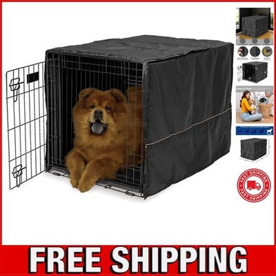 Elegant Black Dog Crate Cover - Fits Most 36-Inch Crates & Machine Washable