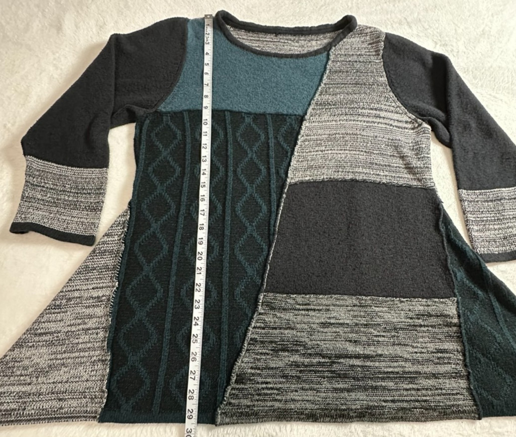 Unbranded Patchwork Colorblock Sweater Tunic 42" … - image 5