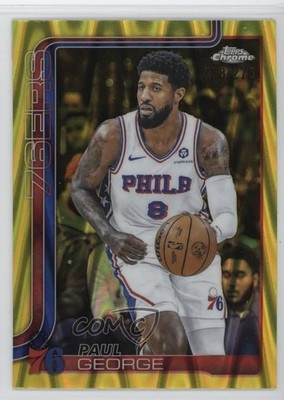 2025-26 Topps Chrome Yellow RayWave Refractor /275 Paul George #171 v9t