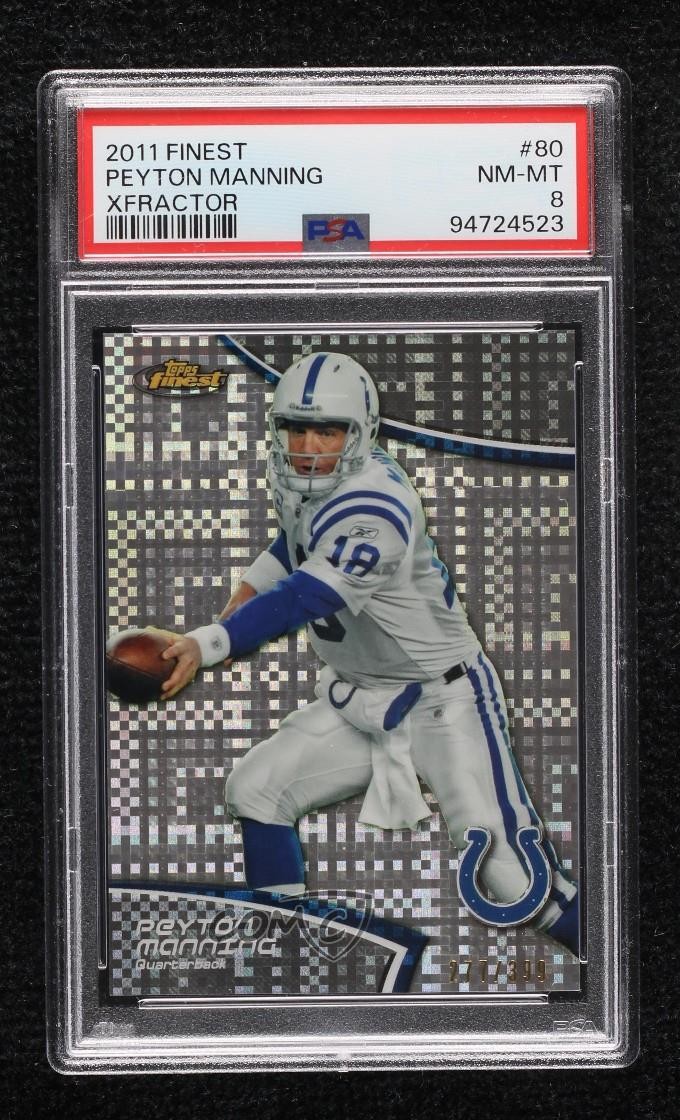 2011 Topps Finest X-Fractor 277/399 Peyton Manning #80 PSA 8 HOF 10p1