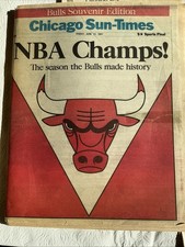 NBA Champs Chicago Bulls June 14, 1991 Chicago Sun-Times Bulls NBA Champs Chicago Bulls June 14, 1991 Chicago Sun-Times Bulls