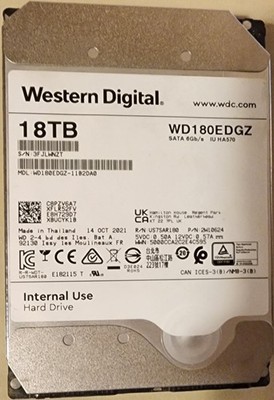 Western Digital 18TB 7.2K SATA 6Gb/s 3.5'' Internal HDD WD180EDGZ