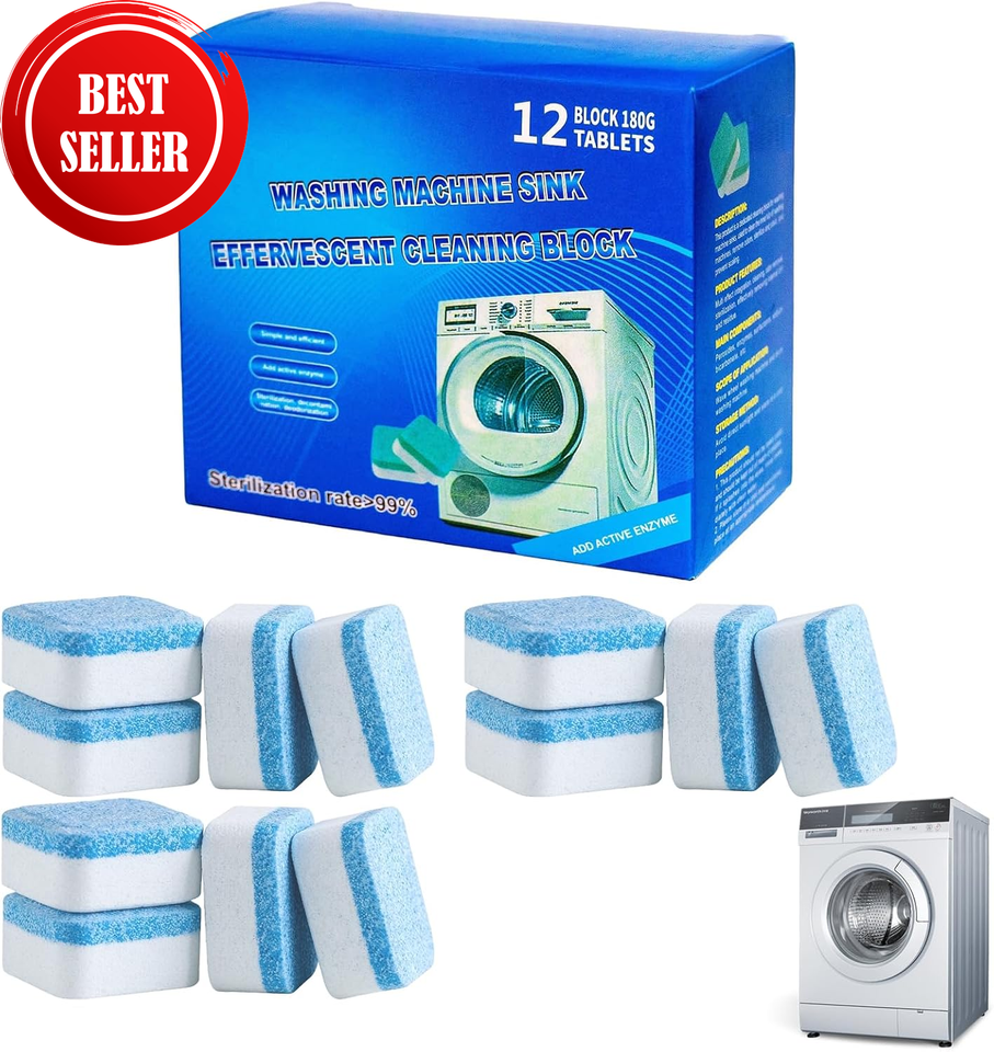 Machine For Deep Check 12 Pack Washing Machine Cleaner Tablets for Deep Cleaning and Odor ...