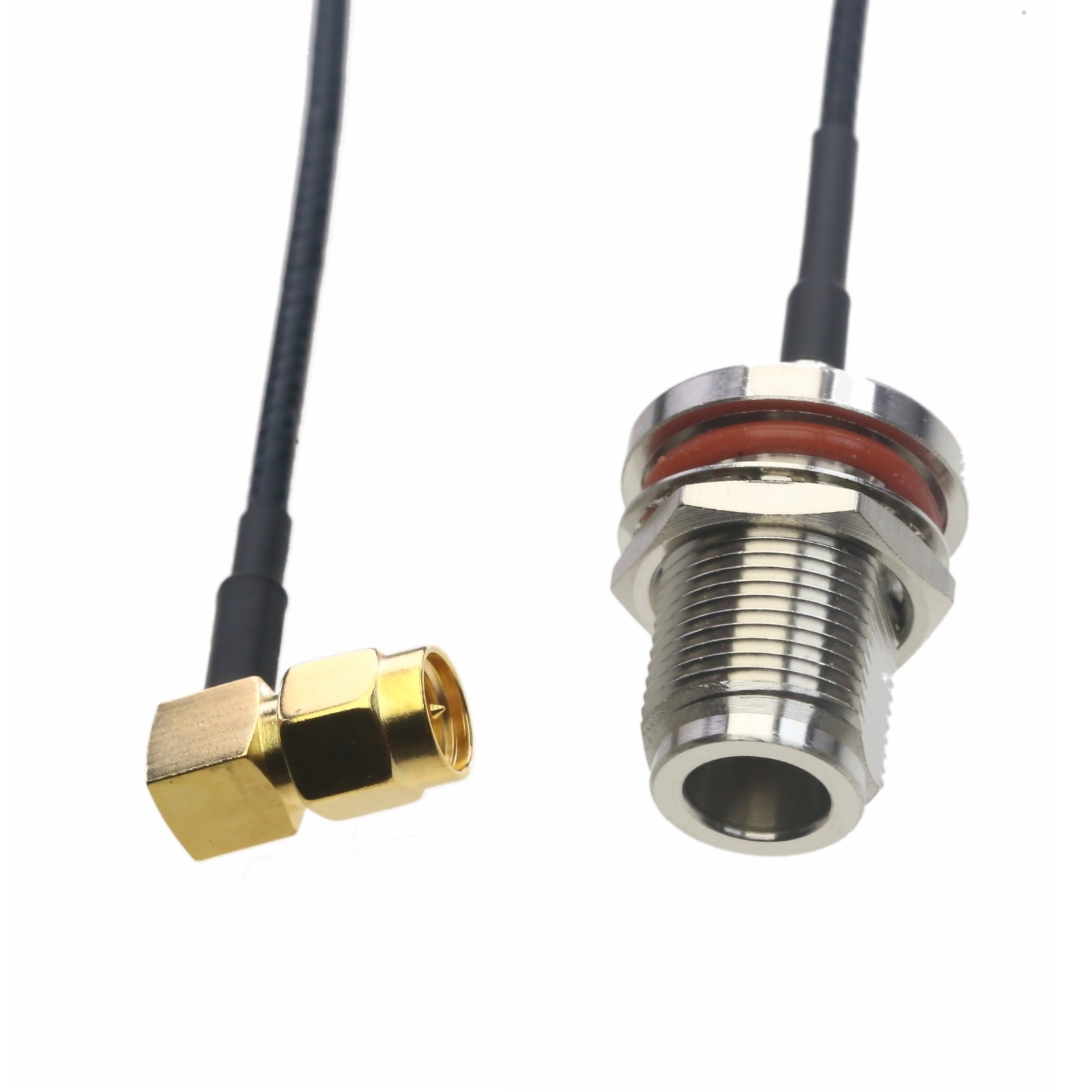 RF Cable SMA male elbow to N female nut bulkhead RG316 6