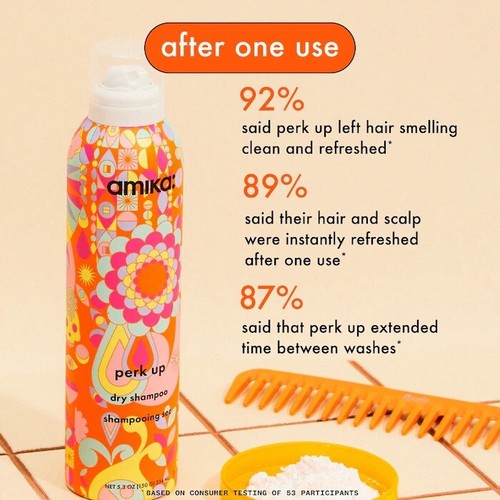 AMIKA PERK UP TALC-FREE DRY SHAMPOO (.75OZ/33ML) TRAVEL SIZE SET OF 3X - Picture 8 of 10