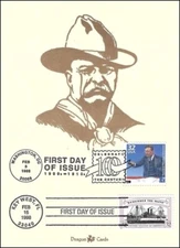 Sc. 3182b/3192 Teddy Roosevelt Dragon Cards Dual-Cancel FDC