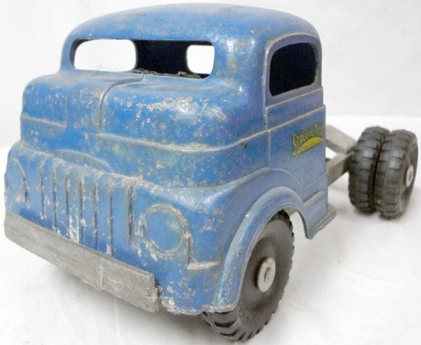 ¡Cabina de camión de transporte automático de acero prensado Structo Toys de colección y 2 remolques! Foto 3 de 4