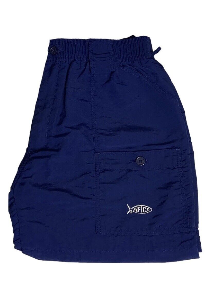 Aftco Men’s Nylon Fishing Shorts Size 44 Navy Blue 5.5”