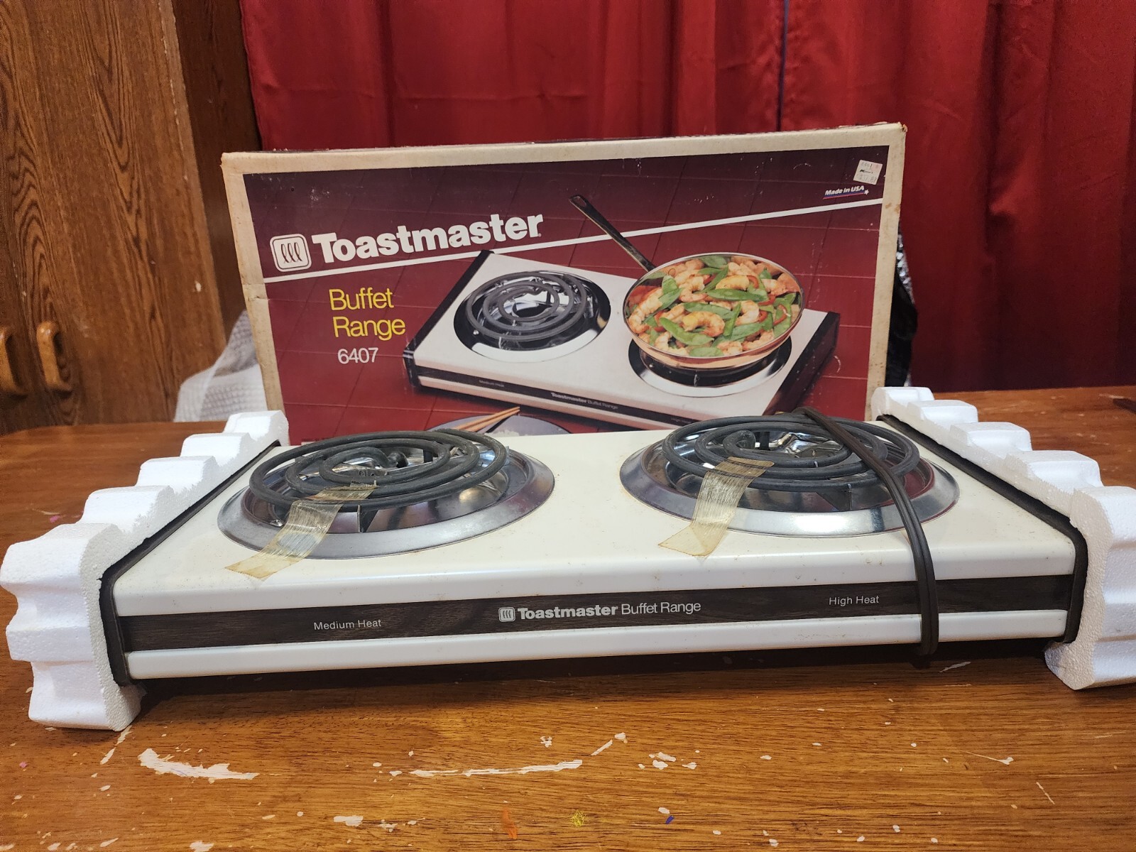 VINTAGE TOASTMASTER ELECTRIC DUAL DOUBLE BURNER BUFFET RANGE STOVE MODEL 6407 eBay