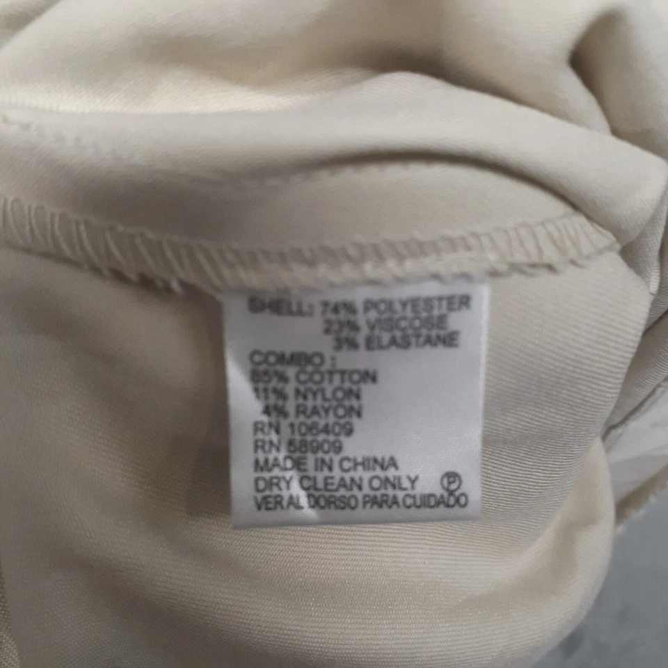 Vestido de cóctel Daniel Cremieux floral de encaje sin mangas plisado 10 mujeres crema Foto 3 de 4