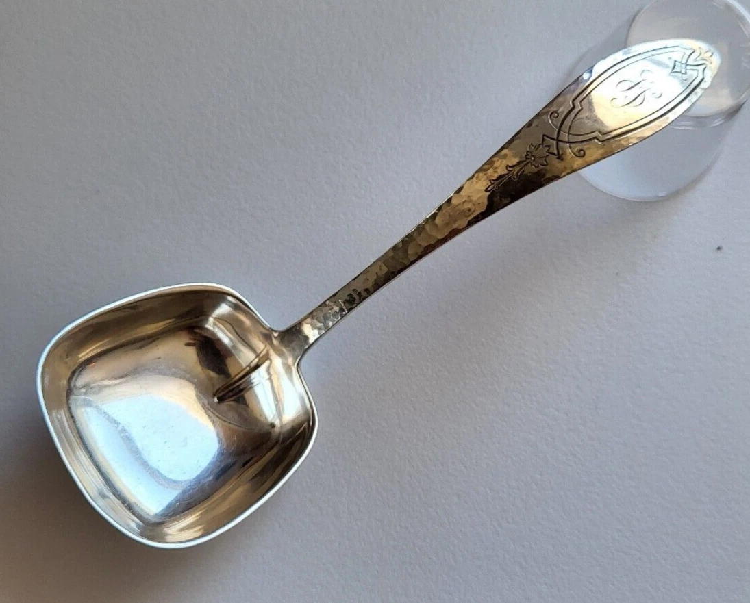 Sterling Silver Sauce / Gravy Ladle Merrimack Hammered Finish by Towle Silver