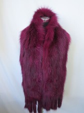 100 Real fox fur scarf / rose red fur neck wrap / women cape/shawl 170 25cm