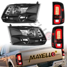 4PCS LED TailLights+Headlights Combo For Dodge Ram 1500/2010-2018 Ram 2500 3500