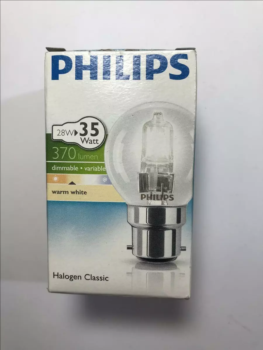 Philips 28W 35W Dimmable Warm White BC B22 Halogen Classic Globe Light Bulb