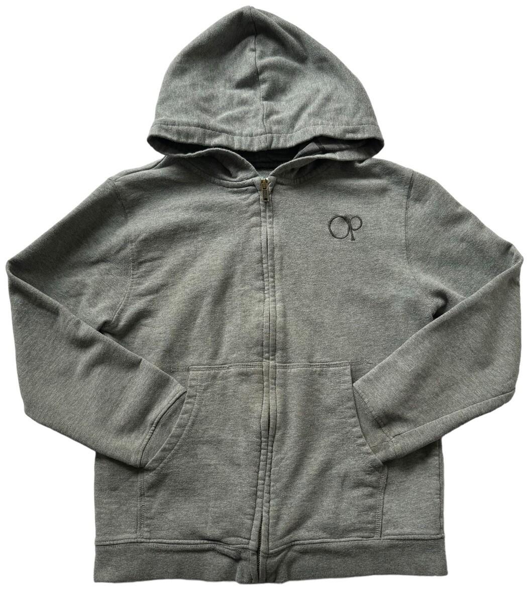 OP Hoodie Youth Boys size Large Gray Full Zip Ocean Pacific
