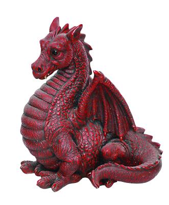 Geflügelter Drache Resin Ornament in rot
