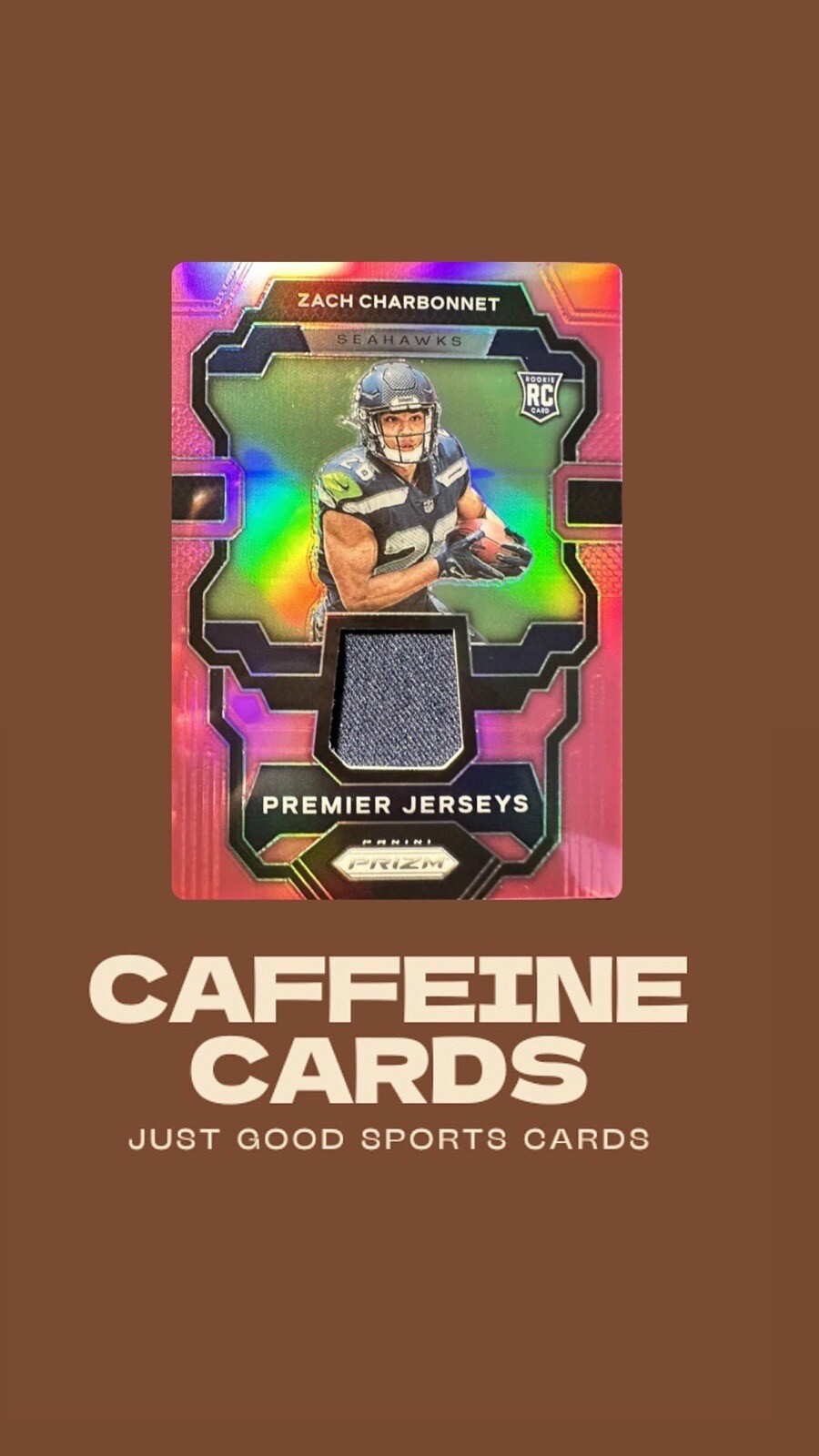 2023 Panini Prizm Zach Charbonnet Premier Jerseys Pink Rookie RC Patch #PJ-ZC