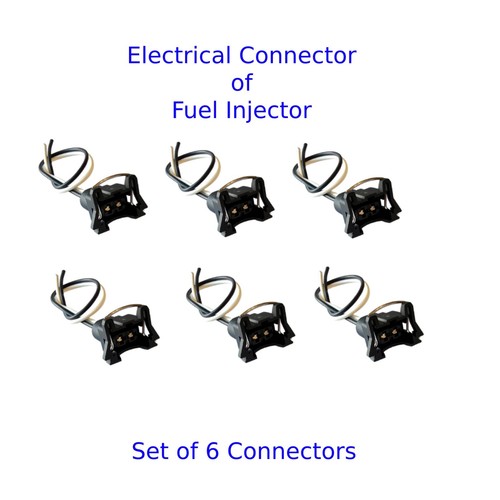 Set of 6 Kit Electrical Connector for Fuel Injector FJ712 Fits Ford