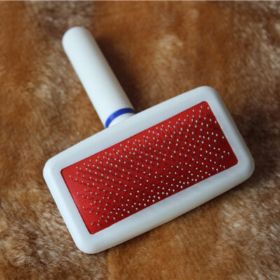 Red Puppy Cat Hair Grooming Slicker Comb Gilling Brush Quick Clean Tool Pet