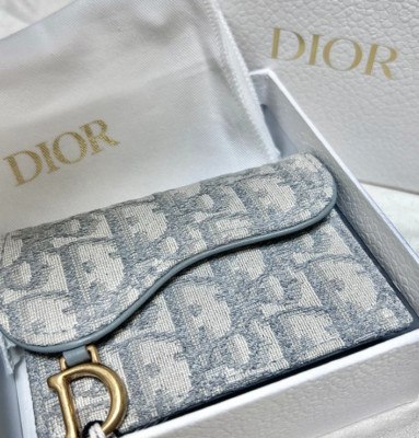 小物 Christian Dior / monogram jacquard stall Vertical Card Holder Beige and Black Dior Oblique Jacquard | DIOR