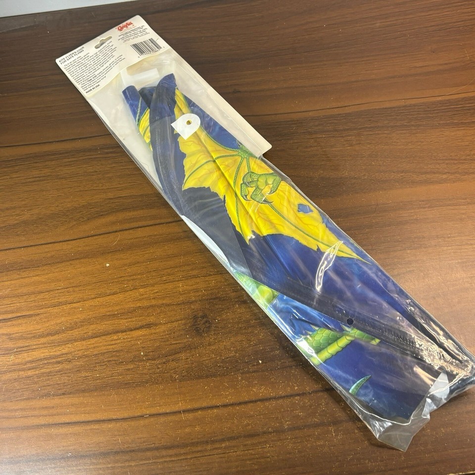 Vintage Gayla Kite Sky Dragon 90in Tail Blue Yellow Keel Guided 200ft