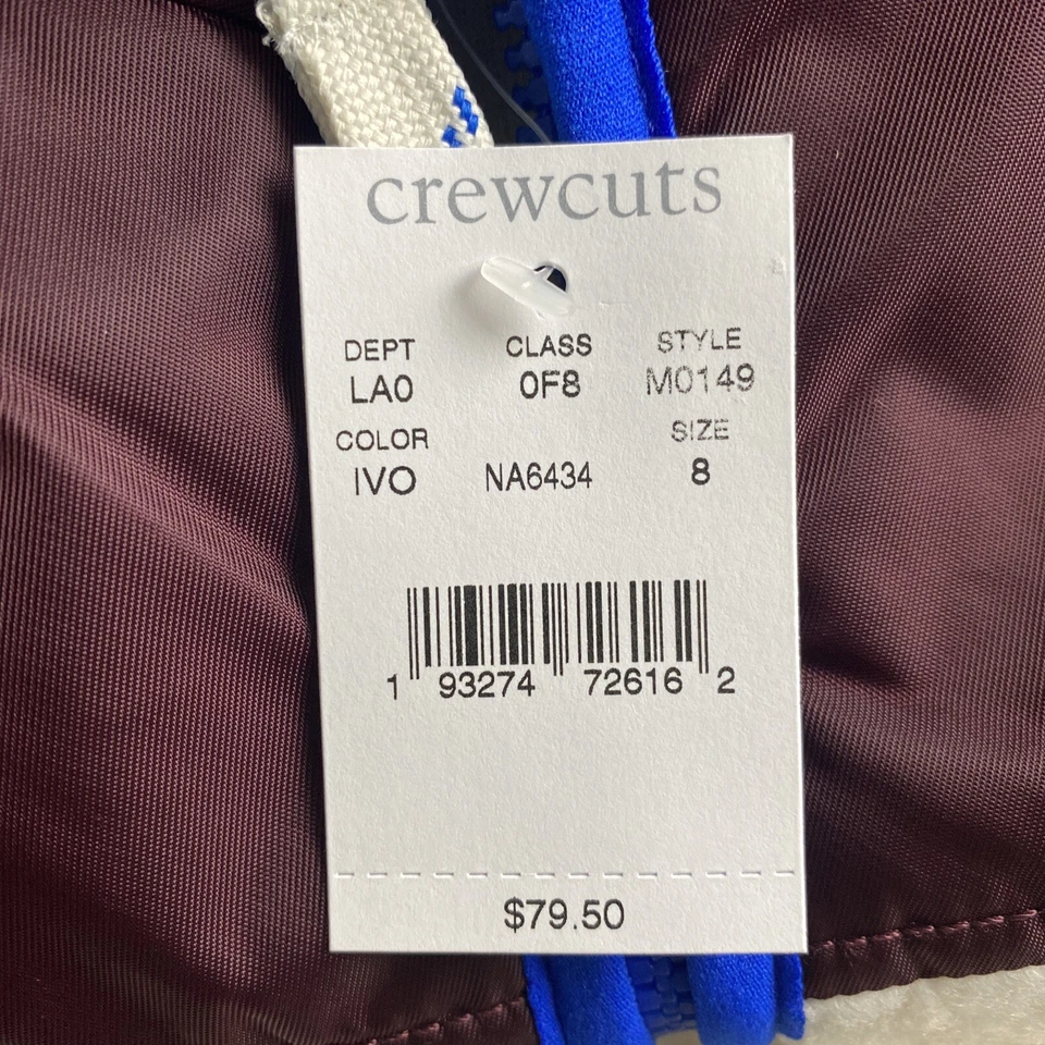 Chaqueta Sherpa Crewcuts Niños Cremallera Completa Marfil Talla 8 Nueva con Etiquetas Foto 2 de 2