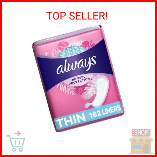 Always Thin Daily Panty Liners For Women, Light Absorbency, Unscented