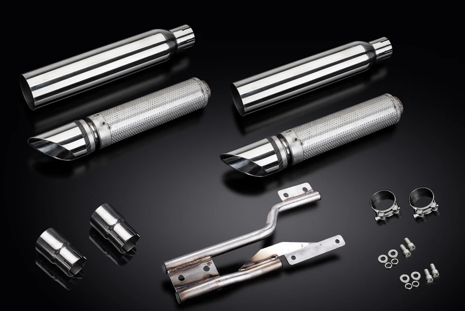 Silenciadores de escape Honda VTX1300S 2003-07 Delkevic acero inoxidable corte corte corte cruiser Foto 3 de 4