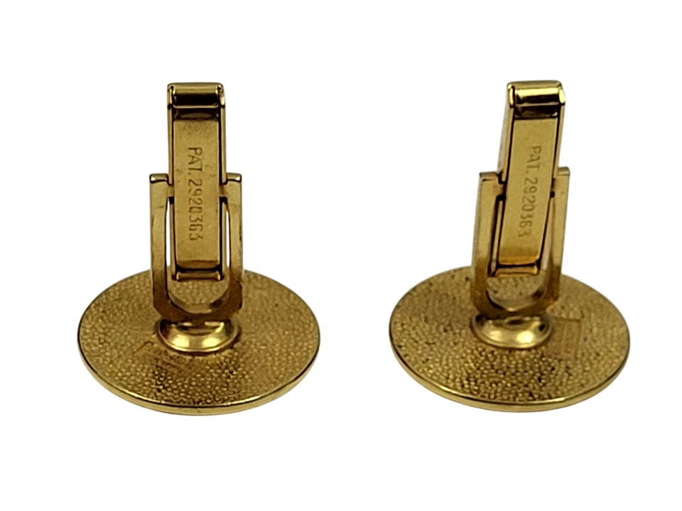 Пара звеньев манжет с серебряной эмалью с логотипом Университета штата Огайо Бен - Изображение 4 из 4