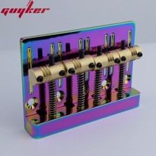 4 String Bass Bridge Vintage CNC Machined Brass Saddles Tailpiece Chameleon
