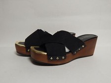 Donald J Pliner Carra Platform Wedge Sandal 6 M Black New without Box