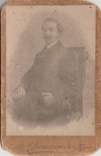 OTTOMAN PERIOD MAN WITH MUSTACHE CABIN PHOTOGRAPH - OTTOMAN WRITING BACK SIDE